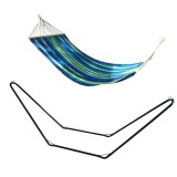 Hamac bumbac cu suport otel, verde si albastru, max 100 kg, 200x100 cm, Strend Pro