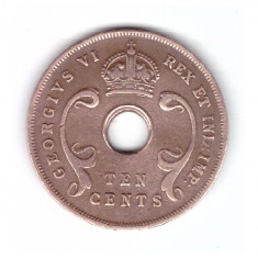 Moneda Africa de est 10 cents/centi 1939 H, stare buna, curata