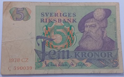 Suedia, 5 Kronor 1978 foto