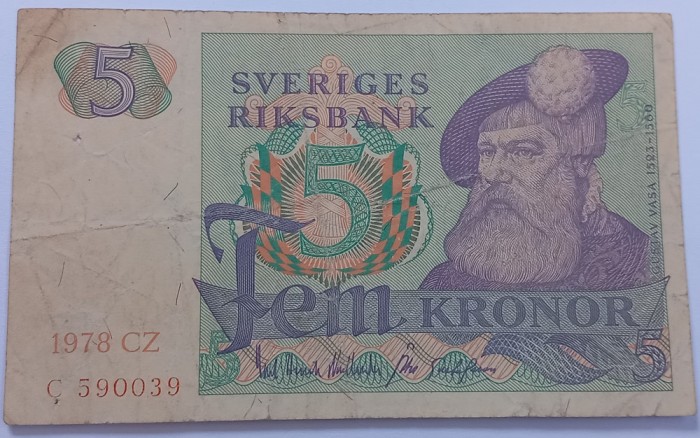 Suedia, 5 Kronor 1978