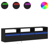 Cumpara ieftin Dulap TV suspendat cu LED, negru, 180x31x45 cm