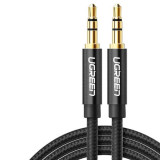 Cablu audio Ugreen mini 3.5 mm, aluminiu, AUX, 2 m, Negru