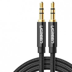 Cablu audio Ugreen mini 3.5 mm, aluminiu, AUX, 2 m, Negru