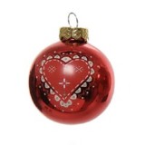 Glob decorativ - Bauble Glass Christmas Red - Heart - Rosu / Inima | Kaemingk