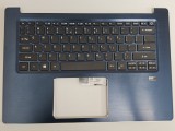 Carcasa superioara cu tastatura palmrest Laptop, Acer, Swift 3 SF314-52, SF314-52G, N17P3, 6B.GQQN5.001, 6BGQQN5001, 13N1-20A0D01, iluminata, albastra
