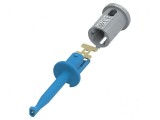 Clips de măsurare cu c&acirc;rlig albastru 6A 60VDC placare aurit