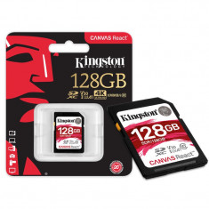 Card de memorie Kingston SDXC Canvas React, 128GB, Class 10, 100R, UHS-I U3 foto