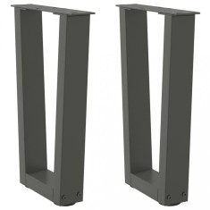 vidaXL Picioare pentru măsuță de cafea &icirc;n formă de V, 2 buc., antracit, 38x(42-43,3) cm, oțel 4012626