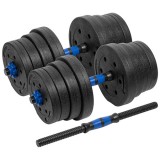 Haltere Reglabile 30KG (2x15KG) cu Conector Rebel Active EuroGoods Quality, Gantere Fitness, Bare 47cm