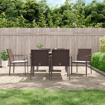 vidaXL Set mobilier de grădină cu perne, 7 piese, poliratan și oțel 3186942 foto