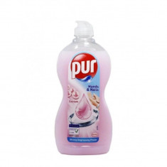 Detergent de Vase Lichid PUR Power 5 Hands&Nails Calcium, Cantitate 450 ml, Pur Detergent de Vase, Detergent de Vase Manual, Detergent Lichid pentru V