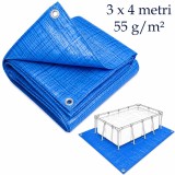 Cumpara ieftin Prelata PE pentru Piscina Supraterana 3x4 m, Impermeabila, Albastra, 55 g/mp