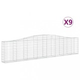 Cumpara ieftin Cosuri gabion arcuite 9 buc, 400x30x80/100 cm, fier galvanizat