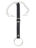 Inel de erectie conectat printr-o curea la clemele pentru mameloane Blaze Nipple Clamps si Penis Ring