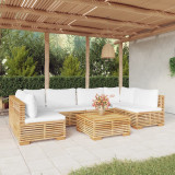 VidaXL Set mobilier grădină cu perne, 7 piese, lemn masiv de tec