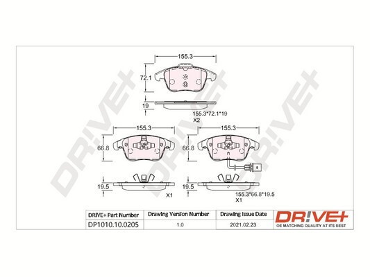 Dr!ve+ DP1010.10.0205 set placute frana,frana disc