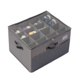 Cutie de Depozitare pentru Pantofi, Flippy, 53x42x33 cm, cu Capac Transparent si Fermoar, din Panza Oxford, Pliabila, Gri, Oem