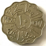 IRAK 10 FILS 1938,( AH-1357 - King Ghazi I (1933-1939),KM#103, NICHEL - RARA, Asia