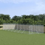 VidaXL Padoc de exterior pentru c&acirc;ini argintiu 4x16x2m oțel galvanizat