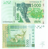 Statele Africii de Vest 5 000 Franci Togo 2014 UNC