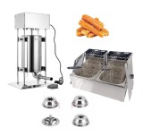 Mașină profesională pentru churros de 15L cu două friteuze cu ulei 2x10L