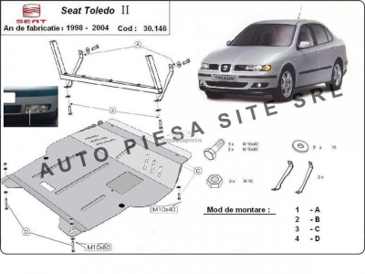 Scut metalic motor Seat Toledo 2 II fabricat in perioada 1998 - 2004 APS-30,146 foto