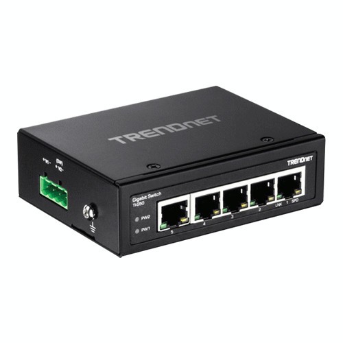 Switch industrial 5 porturi Gigabit DIN-Rail - TRENDnet TI-G50 SafetyGuard Surveillance