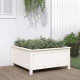 Gossi jardiniera de gradina, alb, 82,5x82,5x39 cm, lemn masiv de pin