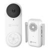 Kit sonerie video EZVIZ, conexiune Wi-Fi, rezolutie 3k, acumulator 5200mAh, PIR detectie miscare, unghi vizualizare ultra-larg, slot SDcard CS-DB2-Pro