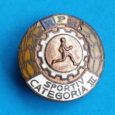 Insigna veche RPR pentru Merit - Sportiv Categoria a 3a - anii 1950