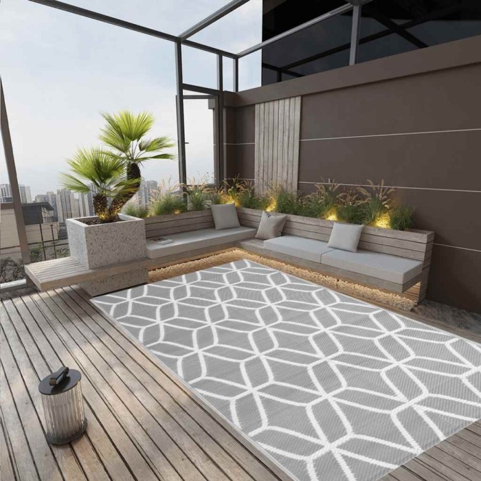 vidaXL Covor d exterior, ARAKIL gri, 140 x 200 cm, PP 317010