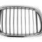 Grila radiator Bmw Seria 5 E39, 2000-06.2004, dreapta, crom/negru, 51137005838, 201605-2