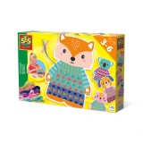 Set creativ pentru copii - Animale de tesut XXL, 3-6 ani, SES Creative