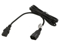 Cablu de Alimentare IEC C13 la IEC C14 3m Negru 10A 250V