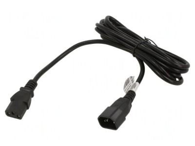 Cablu de Alimentare IEC C13 la IEC C14 3m Negru 10A 250V foto