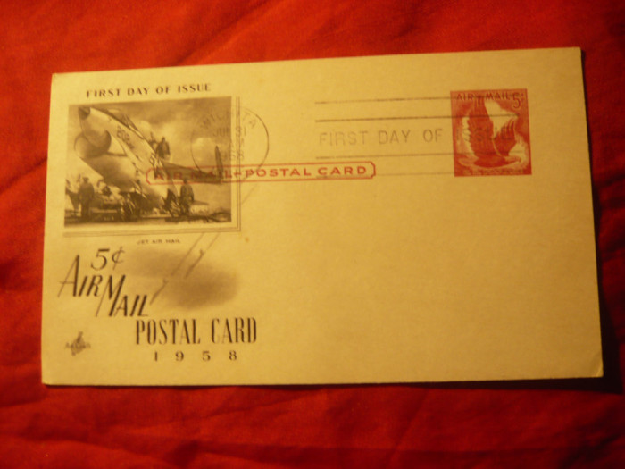 Carte Postala FDC - Posta Aeriana SUA 1958