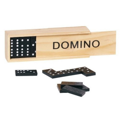 Domino mini in cutie de lemn, 28 piese, 3 ani+ foto