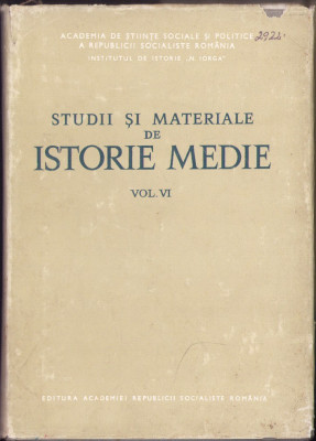 HST C3761 Studii și materiale de istorie medie, volumul VI, 1973 foto