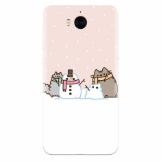Husa silicon pentru Huawei Y5 2017, Cat And Snowman