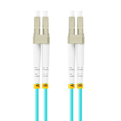 Cablu retea fibra optica cu lungime 1 m si conectori LC UPC-LC UPC, Lanberg Z43333, MM, DUPLEX 3.0MM OM3 50 125 LSZH, albastru foto