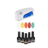 Sistem UV/LED - test kit mic 5x15ml + lampă albă 1 bec 9W