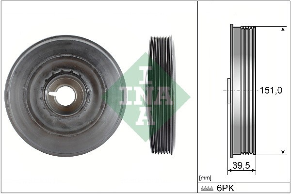 INA 544 0090 10 Fulie curea, arbore cotit