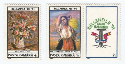 |Romania, LP 1260a/1991, Balcanfila XIII, seria in pereche, MNH foto