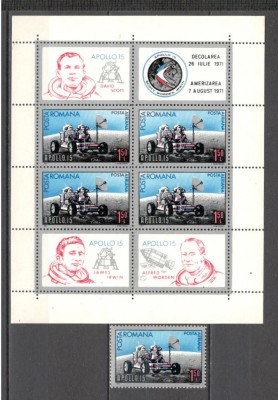 Romania.1971 Posta aeriana-Apollo 15 ZR.421 foto