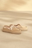 Manebi mocasini din piele &icirc;ntoarsă Hamptons Boat-Shoes Espadrilles femei, culoarea bej, cu toc plat, K 1.1 KW
