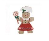 Decoratiune din Lemn de Craciun, Gingerbread Bucatareasa &amp; Acadea, 14cm