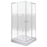 Pixel SQ 80 cabină de duș pătrată albă cu tavă Victor plus