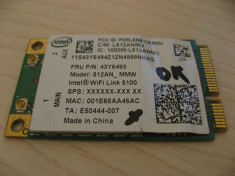 Placa wireless laptop Lenovo ThinkPad X201, Intel WiFi 5100, 512AN_MMW, 43Y6493 foto