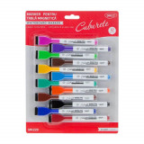 Cumpara ieftin Set 12 Markere Tabla Magnetica DACO cu Burete, 12 Culori Diferite, Marker, Markere Colorate, Markere cu Cerneala Colorata, Set Markere Colorate, Marke