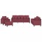 Set canapea cu perne, 4 piese, rosu vin, material textil
